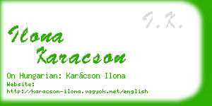 ilona karacson business card